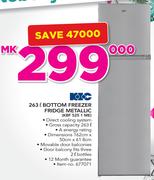 KIC 263Ltr Bottom Freezer Fridge Metallic KBF525 1 ME