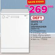 Defy White 12 Plate Dishwasher DDW175