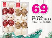 Santa's Trading 10 Pack Star Baubles