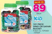 Kid Connection 101 Piece Dino Or Safari Bucket-Each