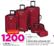 Mainstays 5 Piece Red Luggage Set