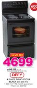 Defy 4 Plate Solid Stove Black BLK DSS-494