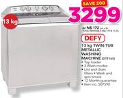 Defy 13Kg Twin-Tub Metallic Washing Machine DTT165