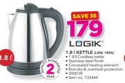 Logik 1.8Ltr Kettle LSSK180A
