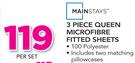 Mainstays 3 Piece Queen Microfibre Fitted Sheets-Per Set