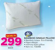 HomeMark Bamboo Single Pillow