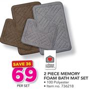 Always Home 2 Piece Memory Foam Bath Mat Set-Per Set