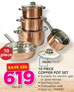 Mainstays 10 Piece Copper Pot Set-Per Set