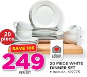 Always 20 Piece White Dinner Set-Per Set