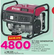 Ryobi 2.7Kw Generator RG-2700