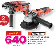 Stramm 2 Piece 500W Drill And Grinder Kit-Per Set