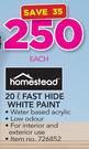 Homestead 20Ltr Fast Hide White Paint
