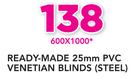 Decorland Ready-Made 25mm PVC Venetian Blinds Steel 600x1000mm