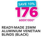 Decorland Ready-Made 25mm Aluminium Venetian Blinds Black 600x1000mm