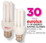 Eurolux 11W Energy Saving Globes-Each