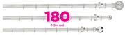 Decorland 25mm Stainless Steel Curtain Rod Brushed Silver 2m Rod