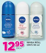 Nivea Roll On's-50ml Each