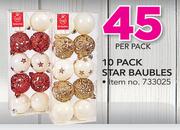10 Pack Star Baubles-Per Pack