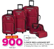 Mainstays 5 Piece Red Luggage Set-Per Set
