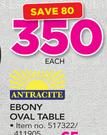 Antracite Ebony Oval Table