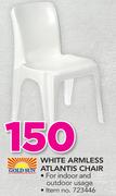 Gold Sun White Armless Atlantis Chair
