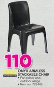 Antracite Onyx Armless Stackable Chair