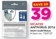 McAfee Antivirus 2016 MAV16UBF9RAA