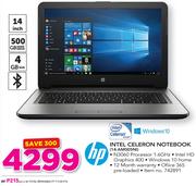 HP Intel Celeron Notebook 14-AM005NI