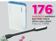 Gadgetz 66KMAH Battery Pack With LED Light