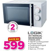 Logik 20Ltr Manual Microwave P70H20L-SEW