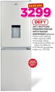Defy 247Ltr Bottom Freezer/Fridge With Water Dispenser DFC419