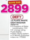 Defy 12 Plate White Dish Washer DDW175