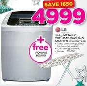 LG 16Kg Metallic Top Load Washing Machine T1603TEFTS AF+ Free Ironing Board