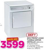 Defy 8Kg Front Load Tumble Dryer Metallic DTD311