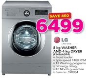 LG 8Kg Washer And 4Kg Dryer F1496ADP4