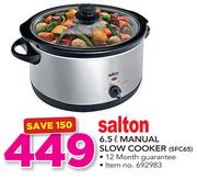 Salton 6.5Ltr Manual Slow Cooker SFC65