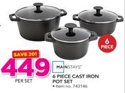 Mainstays 6 Piece Cast Iron Pot Set-Per Set