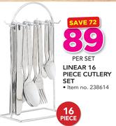 Linear 16 Piece Cutlery Set-Per Set