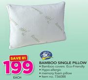 HomeMark Bamboo Single Pillow
