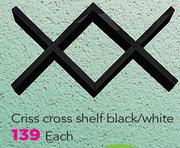 Criss Cross Shelf White/Black-Each