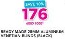 Decorland Ready-Made 25mm Aluminium Venetian Blinds Black 600x1000mm