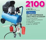 Tradeweld 24Ltr Air Compressor And 5 Piece Accessory