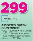 Mainstays Assorted Queen Comforters+ Free Sheraton 2 Pack Hollow Fibre Pillow
