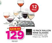 Royal Leeroam 12 Pack Ballon Wine Glasses-Per Set