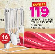 Linear 16 Piece Stainless Steel Cutlery