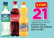 Coca Cola, Fanta Or Sprite Pet-3x600ml