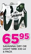 Savanna Dry Or Light NRB-6x330ml