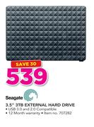 Seagate 3.5" 3TB External Hard Drive