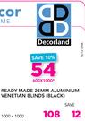 Decorland Ready-Made 25mm Aluminium Venetian Blinds(Black) 1000x1000mm