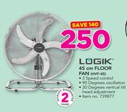 Logik 45cm Floor Fan HVF-45